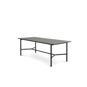 Bering spisebord  - Antracit HPL laminat - Sort metal stel - Mål: 100 x 220 cm.
